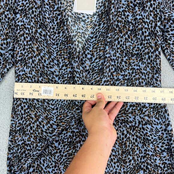 ICHI Ihbarbara V Neck Wrap Dress in Country Blue Womens Size 40 Country Stables - Picture 3 of 8